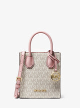 Michael Kors Mercer Extra-Small Logo and Leather Crossbody Bag Pwd Blsh Mlt