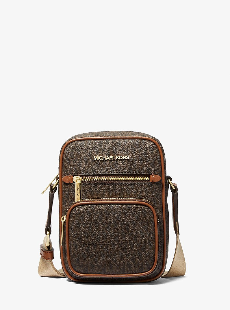 Michael Kors Jet Set Medium Signature Logo Crossbody Bag Brown