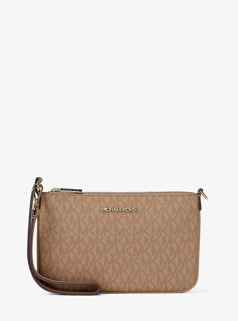 Michael Kors Jet Set Small Signature Logo Convertible Wristlet Camel