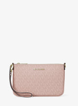 Michael Kors Jet Set Small Signature Logo Convertible Wristlet Powder Blush