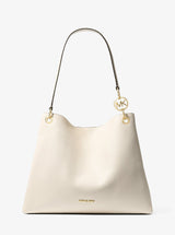 Michael Kors Christina Large Pebbled Leather Shoulder Bag Lt Cream