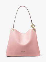 Michael Kors Christina Large Pebbled Leather Shoulder Bag Powder Blush