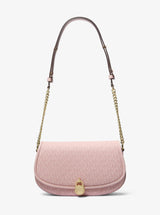 Michael Kors Mila Medium Signature Logo Messenger Bag Powder Blush