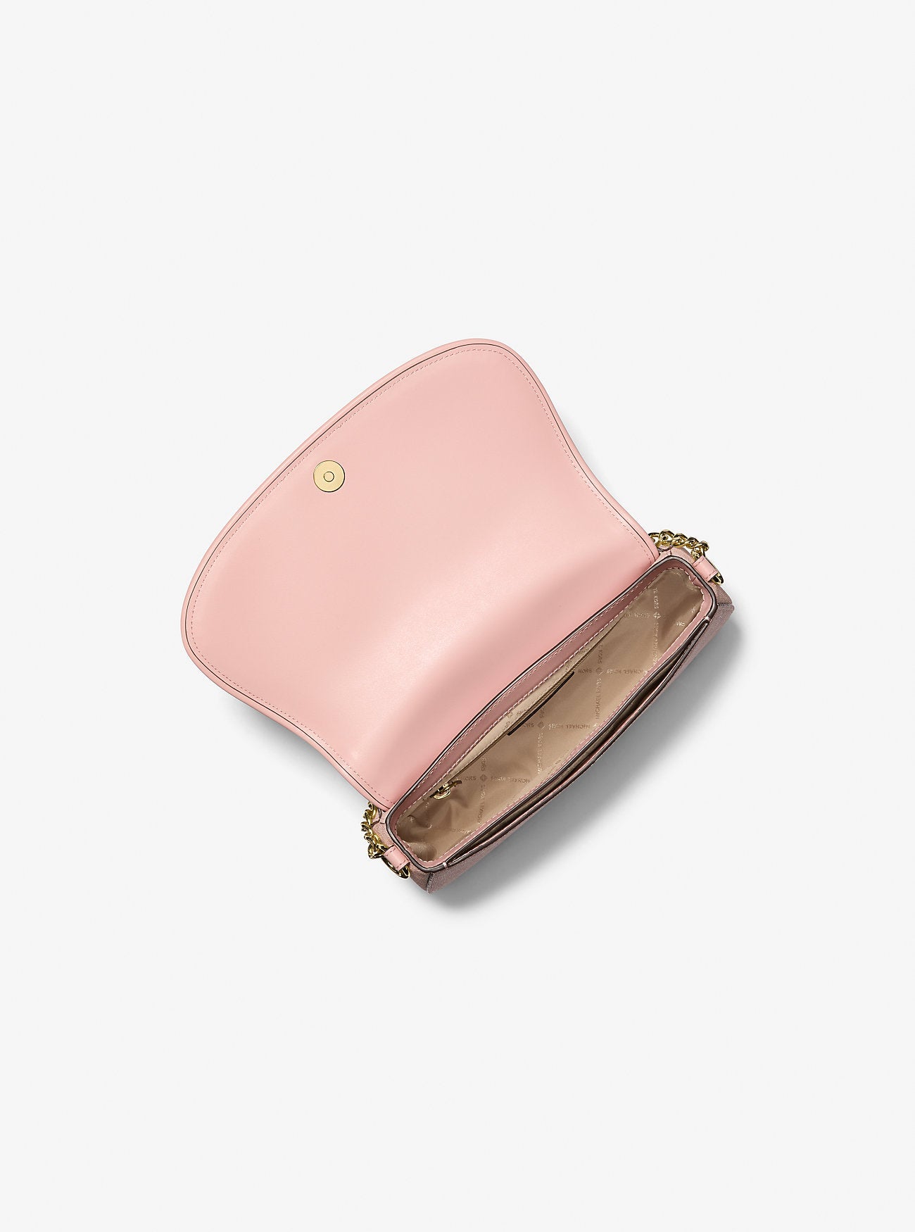 Mila Medium Signature Logo Messenger Bag Powder Blush Powder Blush