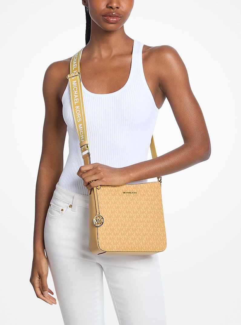 Michael Kors Jet Set Small Signature Logo Crossbody Bag Honeywheat