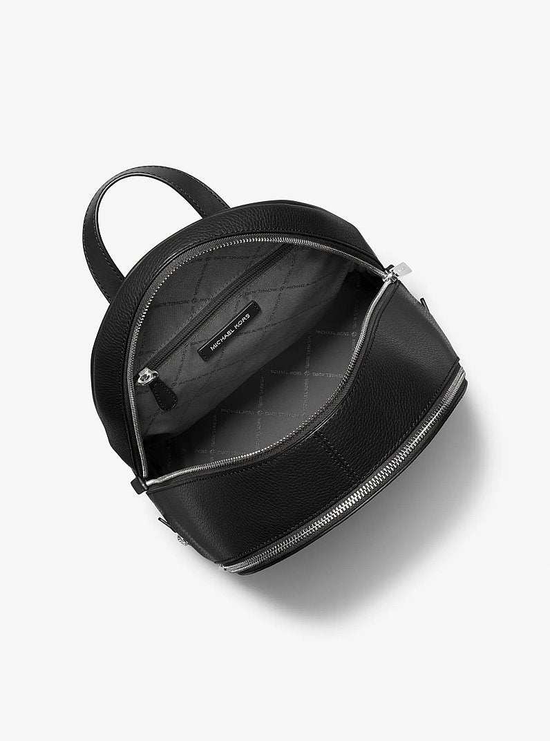 Michael Kors Rhea Medium Pebbled Leather Backpack Black