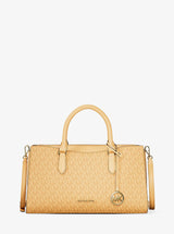 Michael Kors Arden Medium Signature Logo Top-Zip Satchel Honeywheat