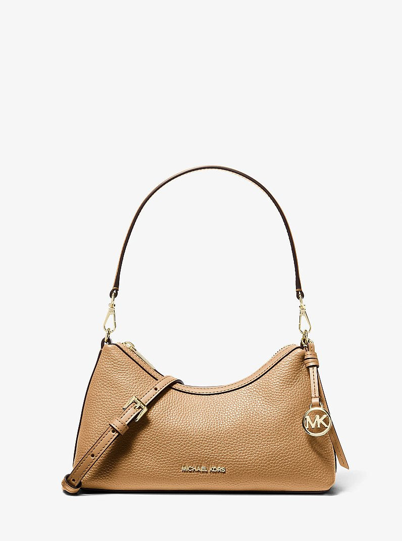Michael Kors Sammy Small Pebbled Leather Convertible Crossbody Bag Camel