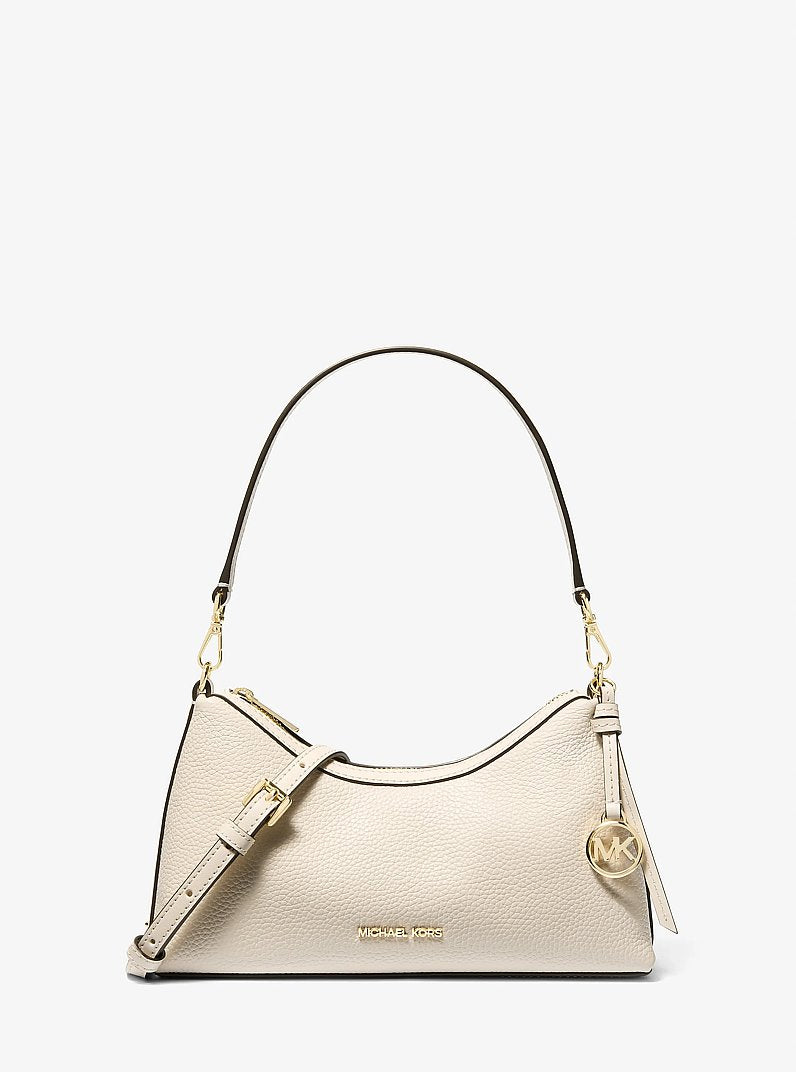 Michael Kors Sammy Small Pebbled Leather Convertible Crossbody Bag Lt Cream