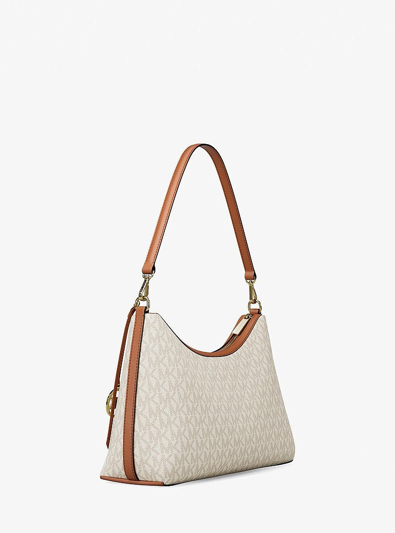 Michael Kors Sammy Medium Signature Logo Convertible Shoulder Bag Vanilla