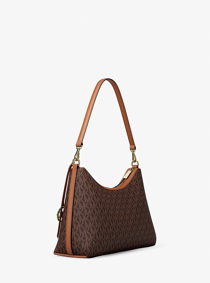 Michael Kors Sammy Medium Signature Logo Convertible Shoulder Bag Brown