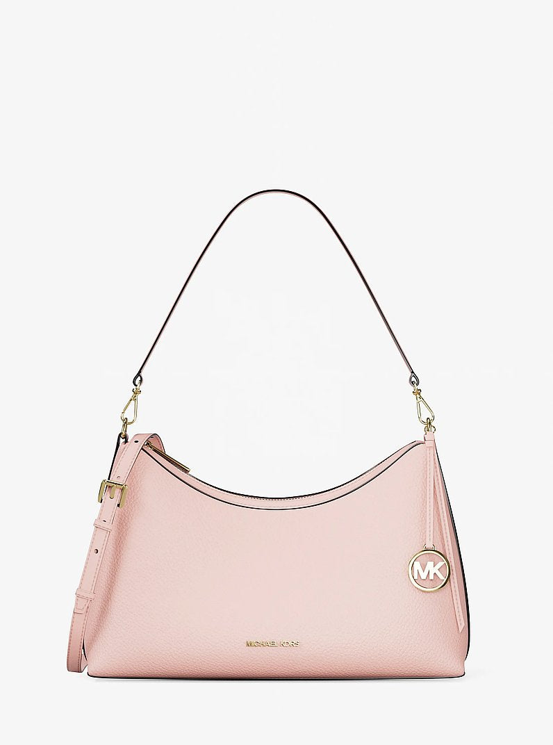 Michael Kors Sammy Medium Pebbled Leather Convertible Shoulder Bag Powder Blush