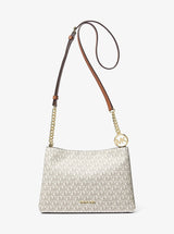 Michael Kors Christina Small Signature Logo Crossbody Bag Vanilla