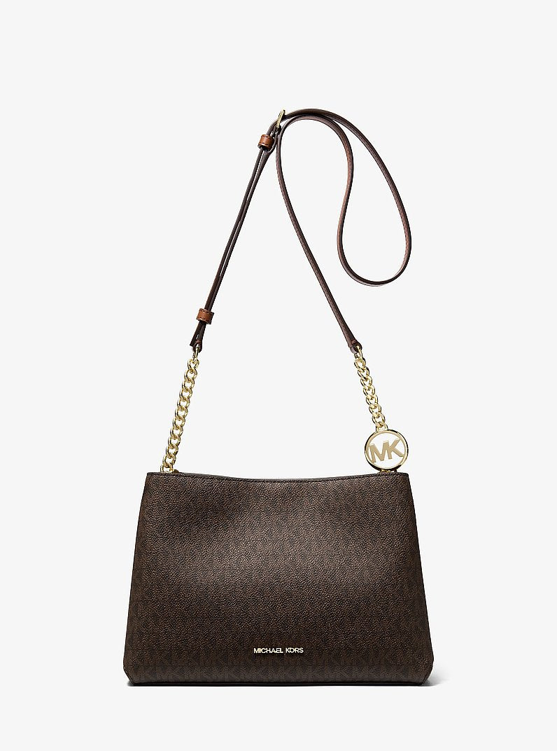 Michael Kors Christina Small Signature Logo Crossbody Bag Brown