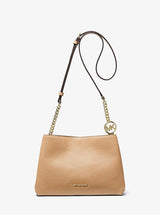 Michael Kors Christina Small Pebbled Leather Crossbody Bag Camel