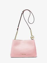 Michael Kors Christina Small Pebbled Leather Crossbody Bag Powder Blush