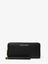 Michael Kors Jet Set Travel Large Pebbled Leather Wristlet Black