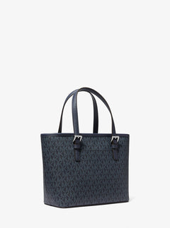 Jet Set Travel Extra-Small Logo Top-Zip Tote Bag Navy Navy