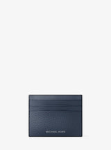 Michael Kors Cooper Pebbled Leather Card Case Navy
