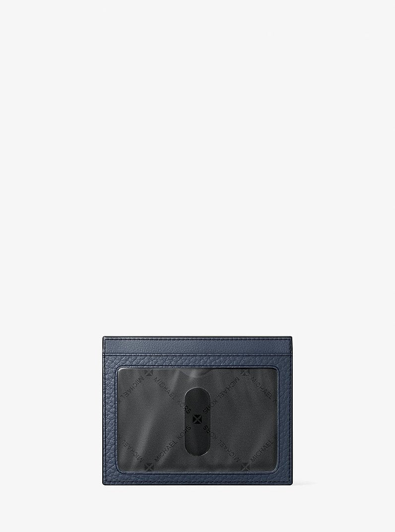 Michael Kors Cooper Pebbled Leather Card Case Navy
