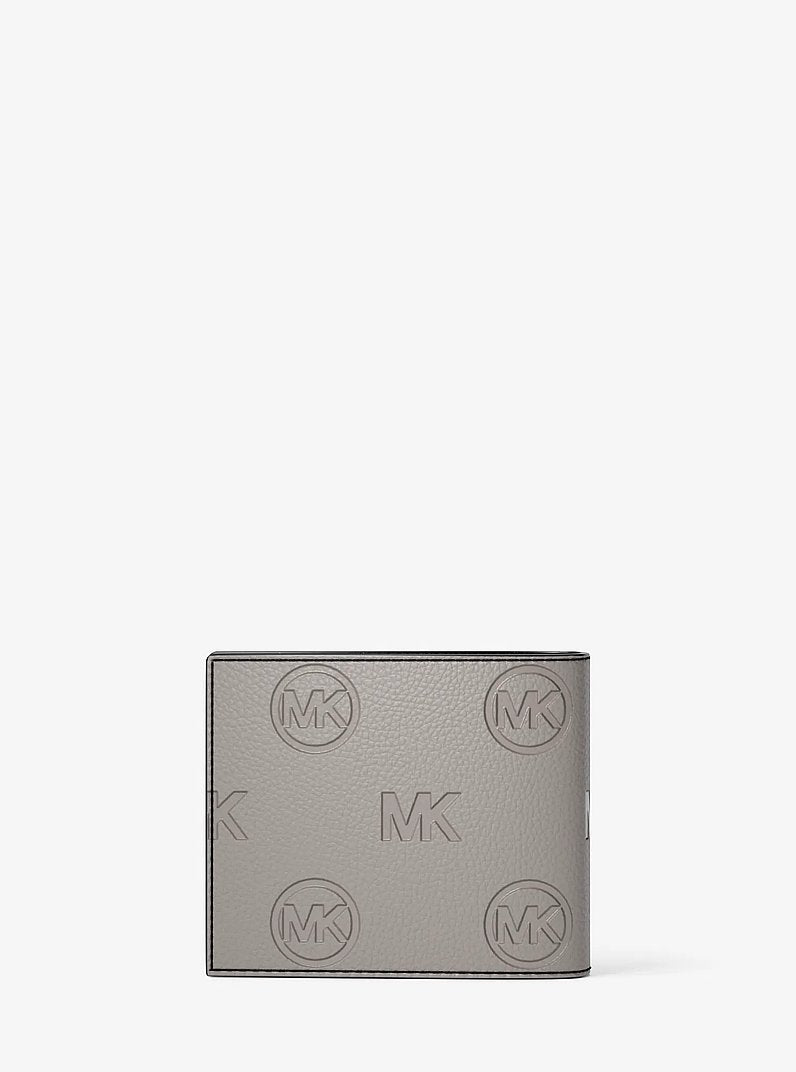 Michael Kors Cooper Logo Debossed Billfold Wallet With Passcase Pearl Grey