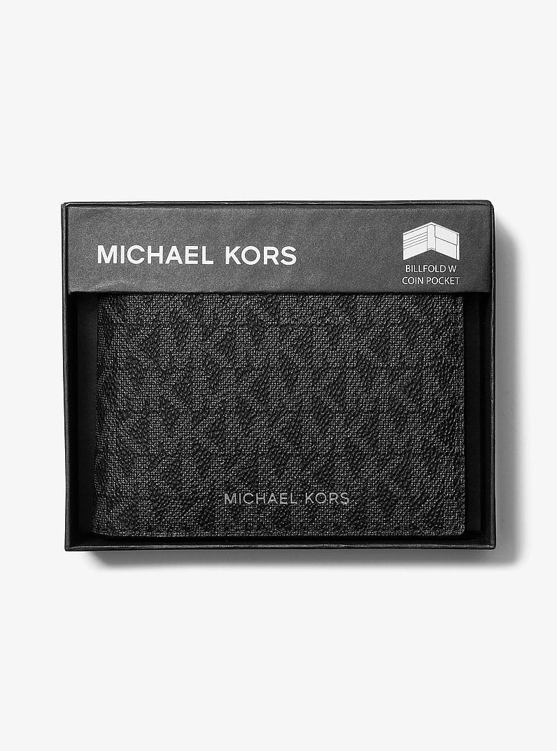 Michael Kors Cooper Logo Billfold Wallet With Coin Pouch Black
