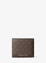 Michael Kors Cooper Logo Billfold Wallet With Coin Pouch Brown-Blk