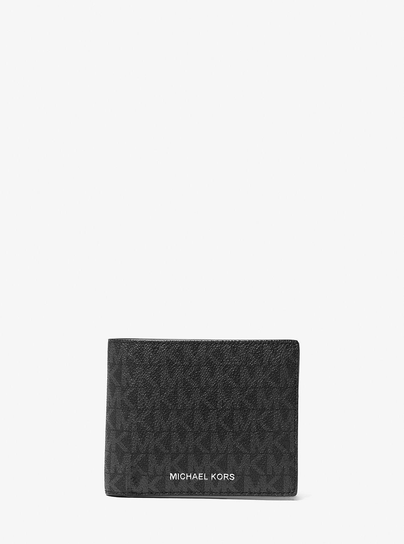 Michael Kors Cooper Logo Billfold Wallet With Passcase Black