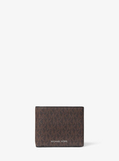 Cooper Logo Billfold Wallet With Passcase Brown-Black Brown-Black