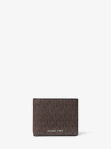 Michael Kors Cooper Logo Billfold Wallet With Passcase Brown-Black