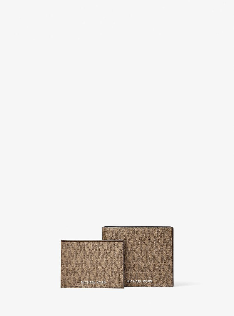 Michael Kors Cooper Logo Billfold Wallet With Passcase Camel