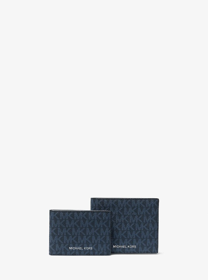 Michael Kors Cooper Logo Billfold Wallet With Passcase Admrl-Plblue