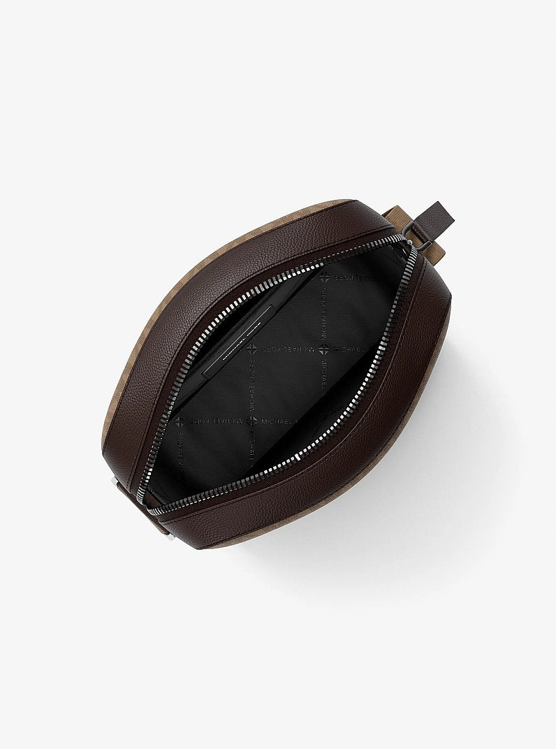 Michael Kors Cooper Signature Logo Flight Bag Camel