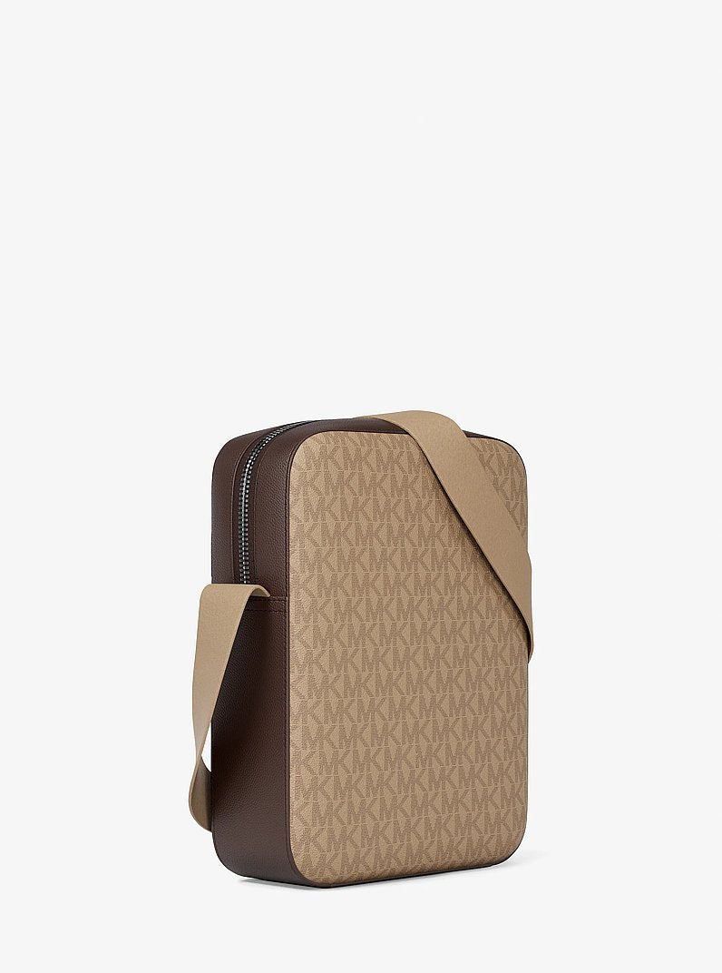 Michael Kors Cooper Signature Logo Flight Bag Camel
