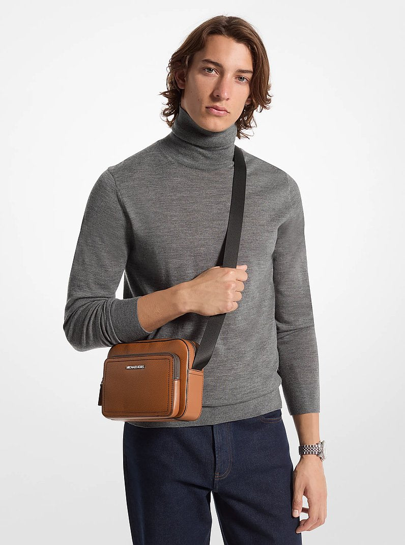 Michael Kors Cooper Pebbled Leather Utility Crossbody Bag Luggage