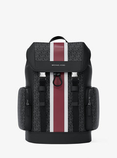 Cooper Medium Striped Signature Logo City Backpack Cherry Cherry