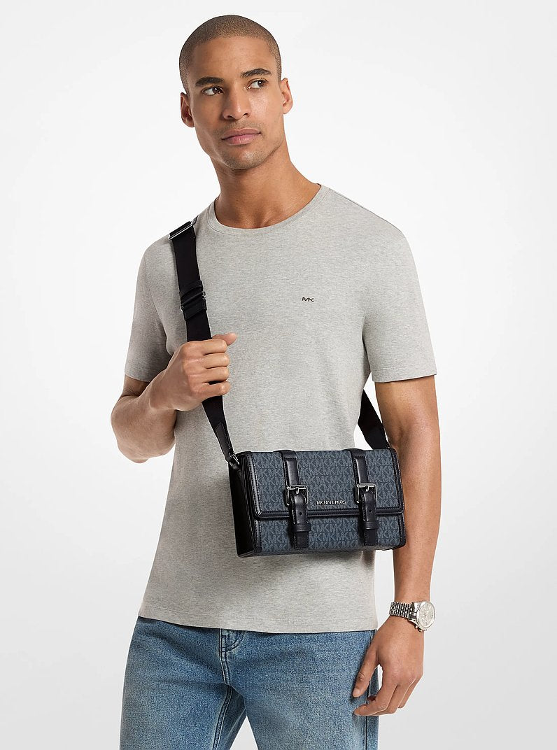 Michael Kors Cooper Signature Logo Trunk Crossbody Bag Admrl-Plblue