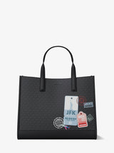 Michael Kors Cooper Medium Embellished Signature Logo Tote Bag Black