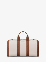 Michael Kors Cooper Pebbled Leather and Signature Logo Duffel Bag Lt Crm-Lugg