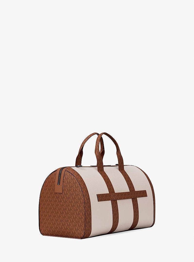 Michael Kors Cooper Pebbled Leather and Signature Logo Duffel Bag Lt Crm-Lugg