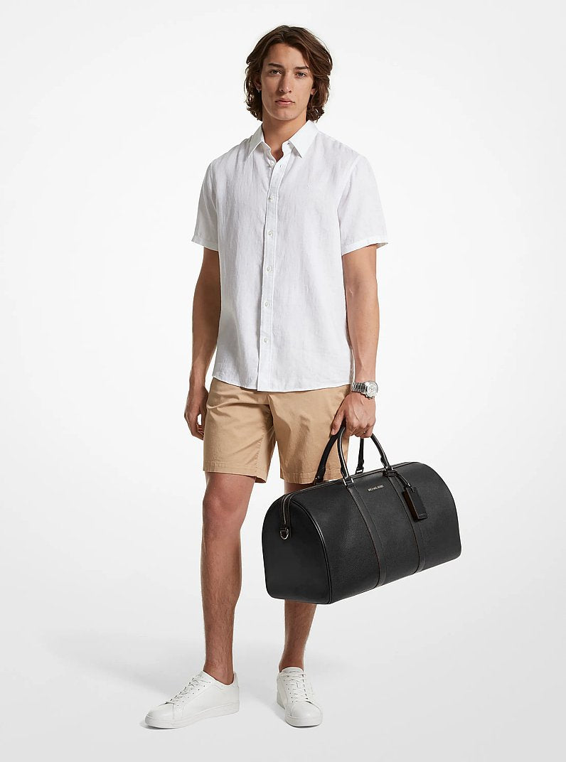 Michael Kors Cooper Pebbled Leather Duffel Bag Black