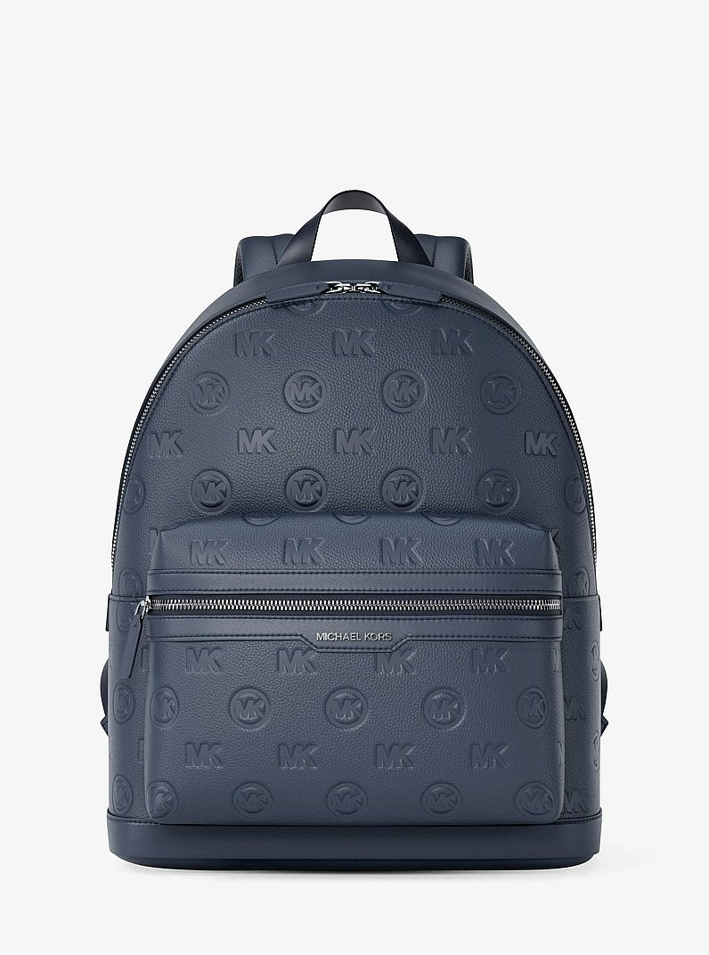 Michael Kors Cooper Medium Logo Debossed Dome Backpack Navy