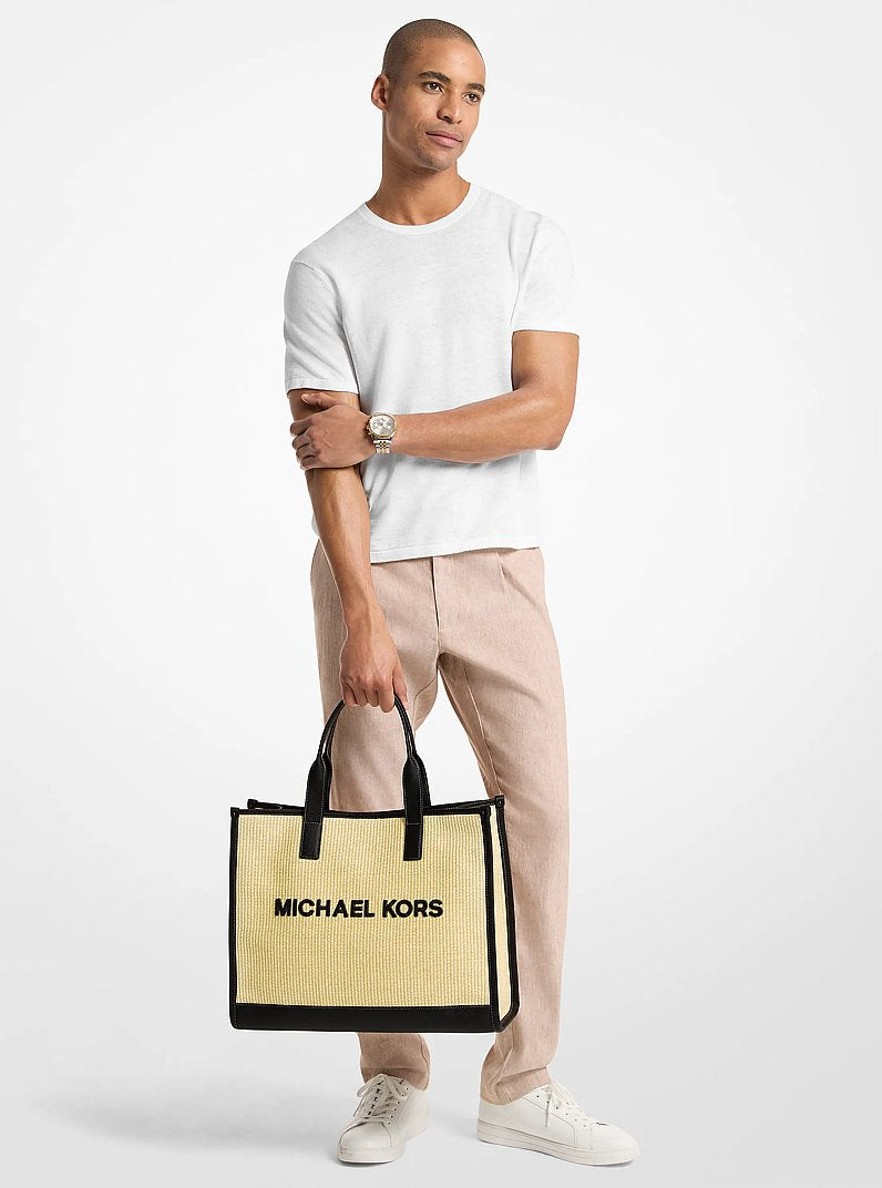 Michael Kors Cooper Medium Hand-Crocheted Tote Bag Natural