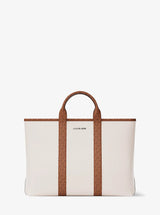 Michael Kors Cooper Medium Pebbled Leather and Signature Logo Tote Bag Lt Crm-Lugg