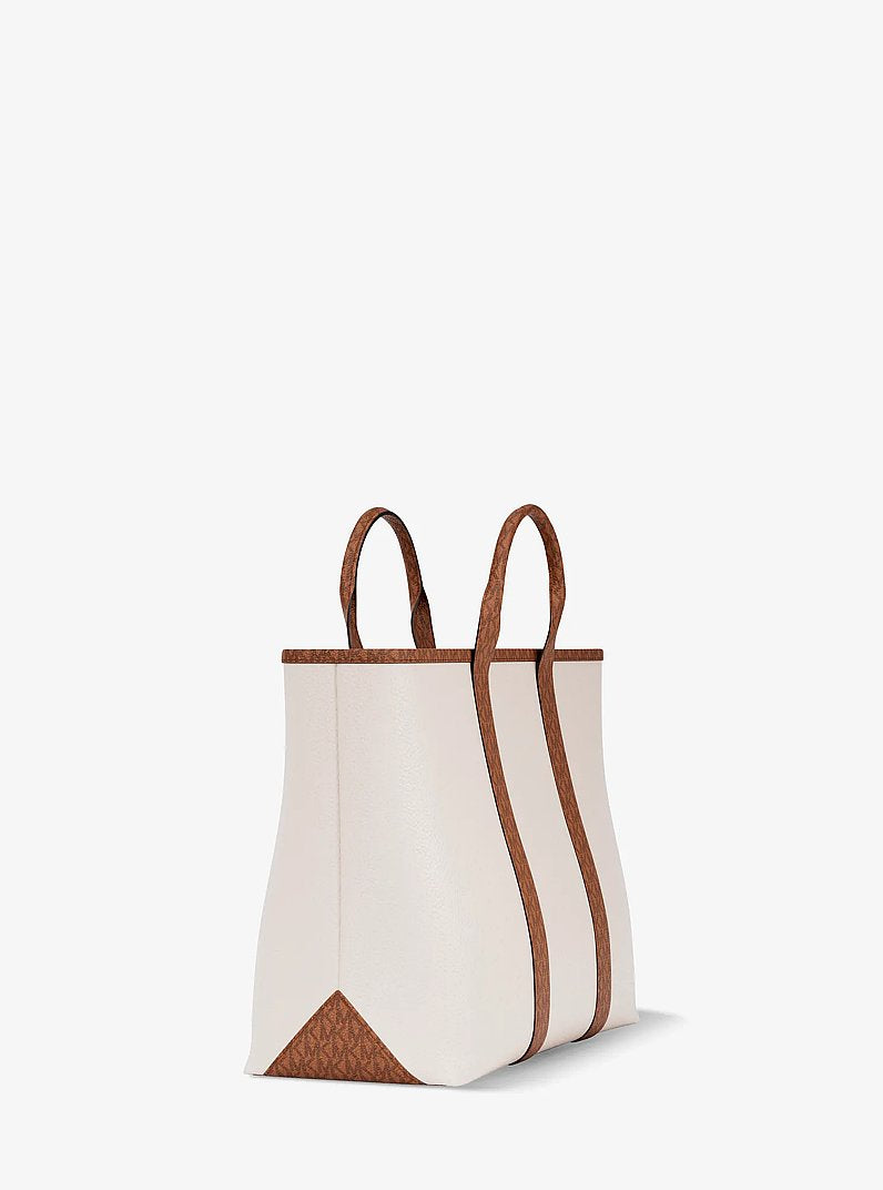 Michael Kors Cooper Medium Pebbled Leather and Signature Logo Tote Bag Lt Crm-Lugg