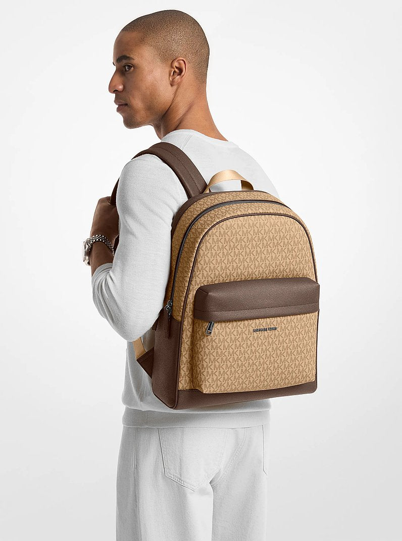 Michael Kors Pacey Medium Signature Logo Backpack Camel