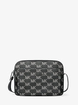Michael Kors Cooper Logo Jacquard Denim Flight Bag Black Wash