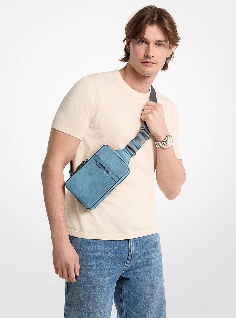 Michael Kors Cooper Medium Suede Sling Pack Denim