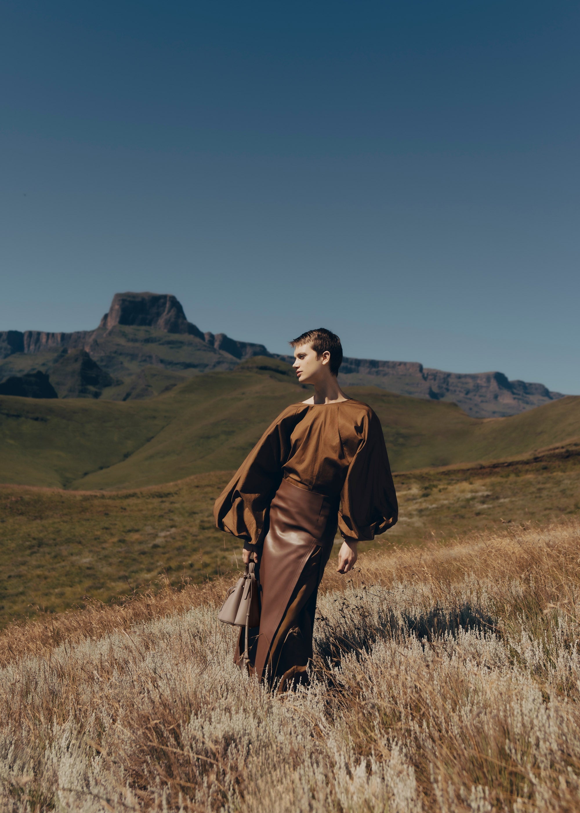 Polene Numero Huit Mini Textured Taupe