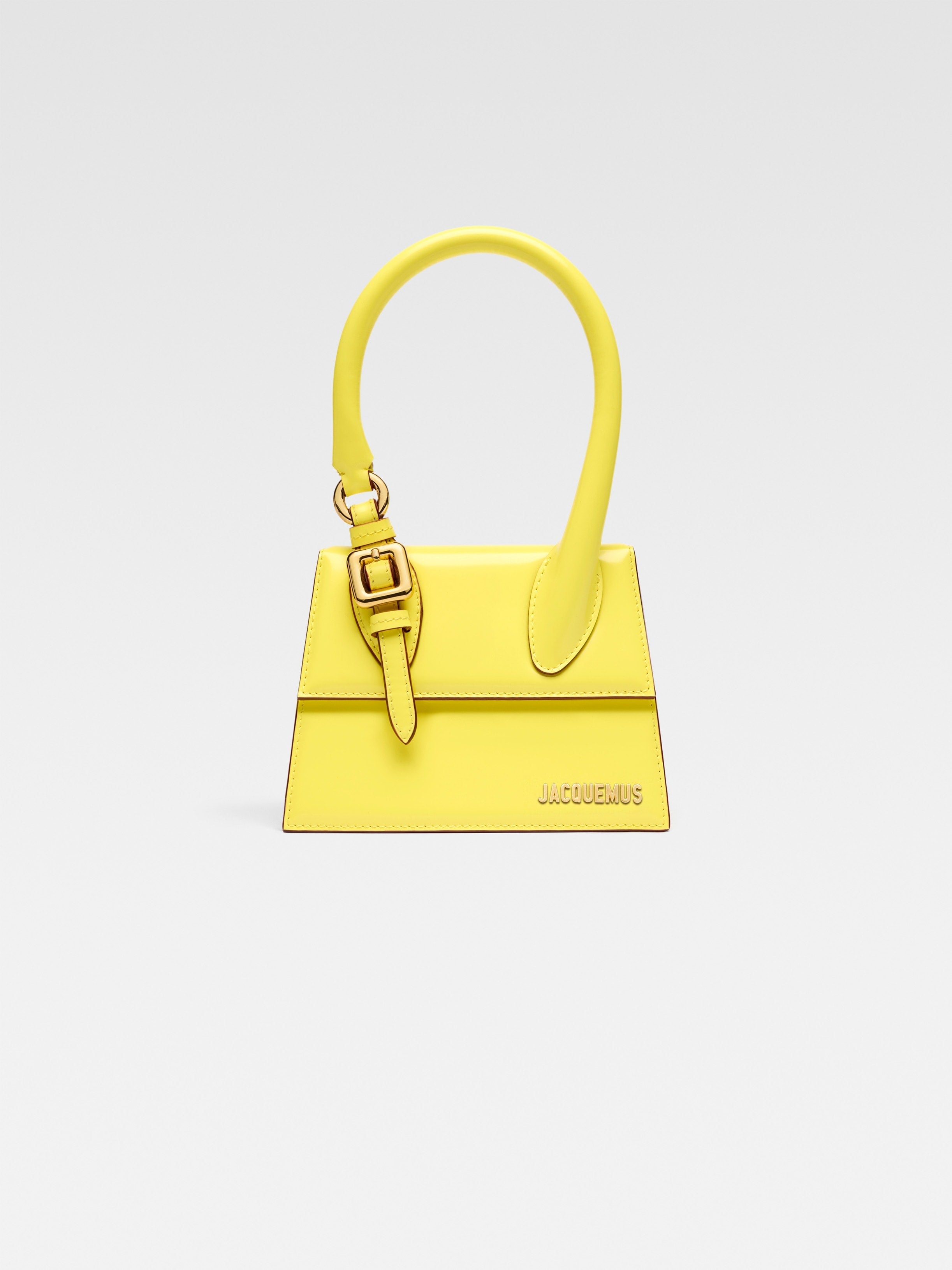 Jacquemus The Medium Chiquito With Buckle Signature Buckled Handbag Yellow